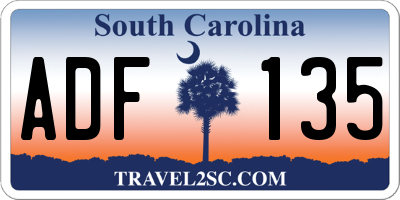 SC license plate ADF135