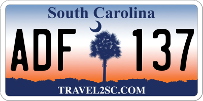 SC license plate ADF137