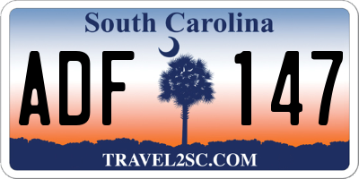 SC license plate ADF147