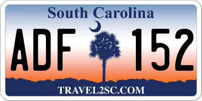 SC license plate ADF152