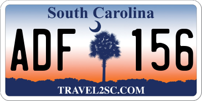 SC license plate ADF156
