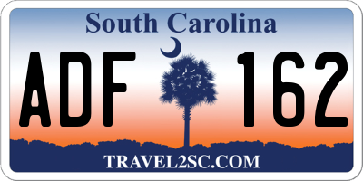 SC license plate ADF162
