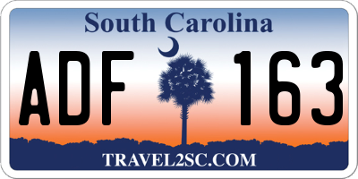 SC license plate ADF163