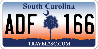 SC license plate ADF166