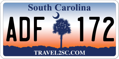 SC license plate ADF172