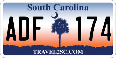 SC license plate ADF174