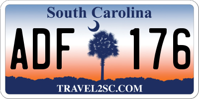 SC license plate ADF176
