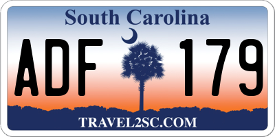 SC license plate ADF179