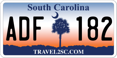 SC license plate ADF182
