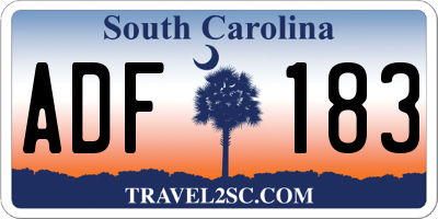 SC license plate ADF183