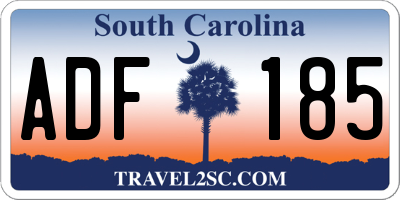SC license plate ADF185