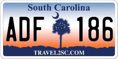 SC license plate ADF186