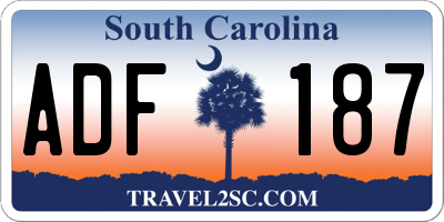 SC license plate ADF187