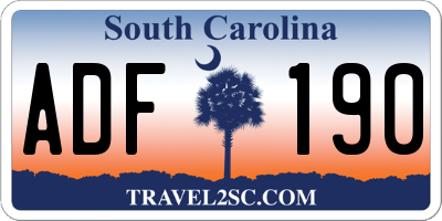 SC license plate ADF190