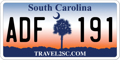 SC license plate ADF191