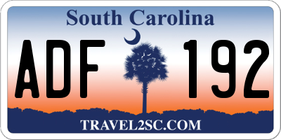 SC license plate ADF192