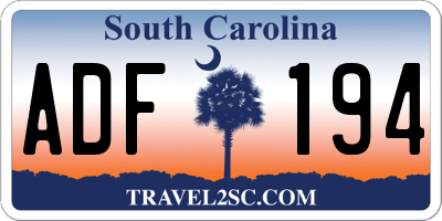 SC license plate ADF194
