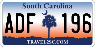 SC license plate ADF196