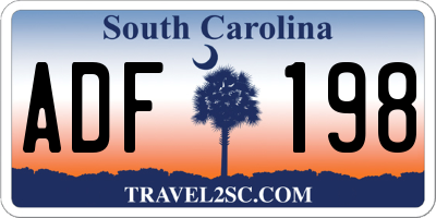 SC license plate ADF198