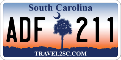 SC license plate ADF211
