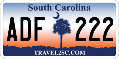 SC license plate ADF222
