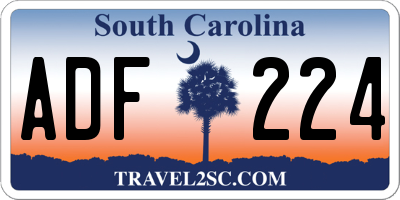 SC license plate ADF224