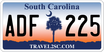 SC license plate ADF225