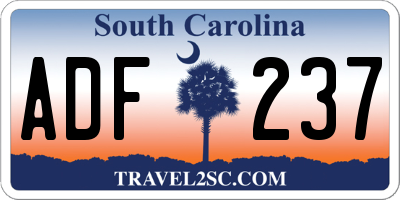 SC license plate ADF237