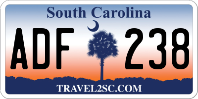 SC license plate ADF238