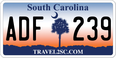 SC license plate ADF239
