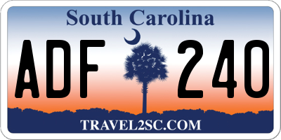 SC license plate ADF240