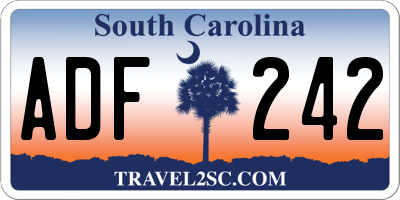 SC license plate ADF242
