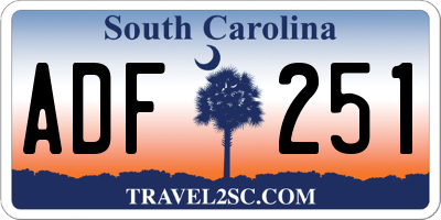 SC license plate ADF251
