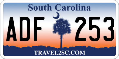 SC license plate ADF253