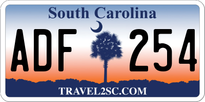 SC license plate ADF254