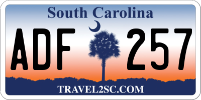 SC license plate ADF257