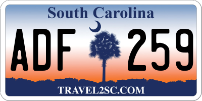 SC license plate ADF259