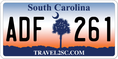 SC license plate ADF261