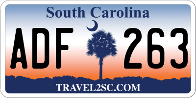 SC license plate ADF263