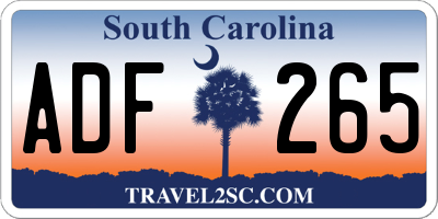 SC license plate ADF265