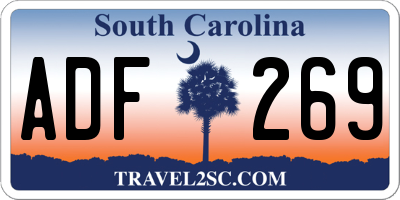 SC license plate ADF269