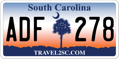 SC license plate ADF278