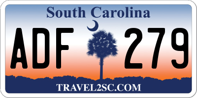 SC license plate ADF279