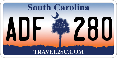 SC license plate ADF280