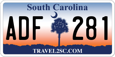 SC license plate ADF281