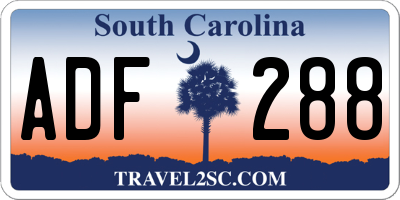 SC license plate ADF288