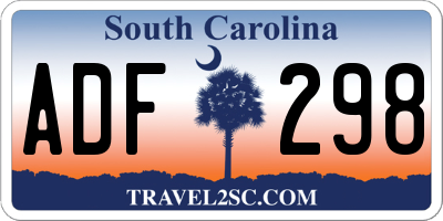 SC license plate ADF298