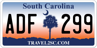 SC license plate ADF299