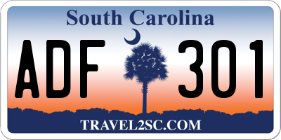SC license plate ADF301