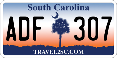 SC license plate ADF307